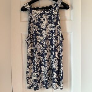 Soft, Denim pattern, Floral Women's Tank Top